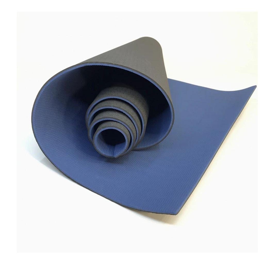 Коврик для йоги фитнеса Fit Feel двухсторонний не скользящий 183х61 см 6 мм Черно-синий