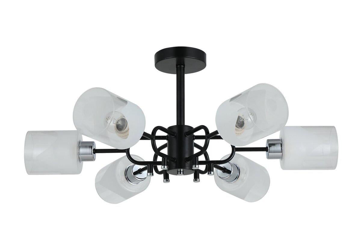 Люстра потолочная Light House SRS-20764/6 плафон белый/серый Черный/Хром