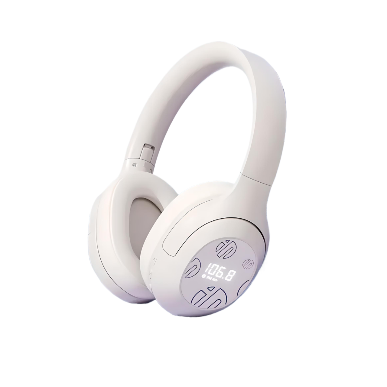 Наушники складные INPHIC H1S с беспроводным и проводным подключением/с FM-радио/часами Бело-синий (2302886931)