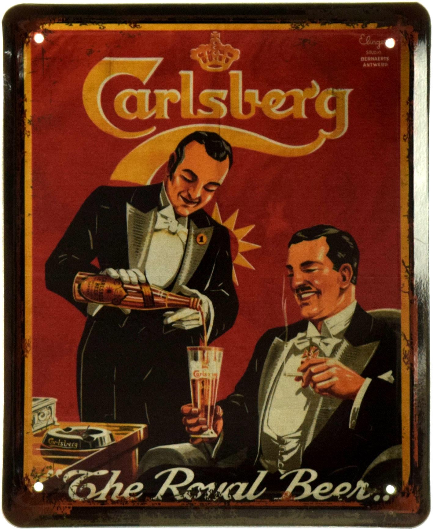 Табличка металева Карлсберг Королівське Пиво/Carlsberg The Royal Beer 18x22 см