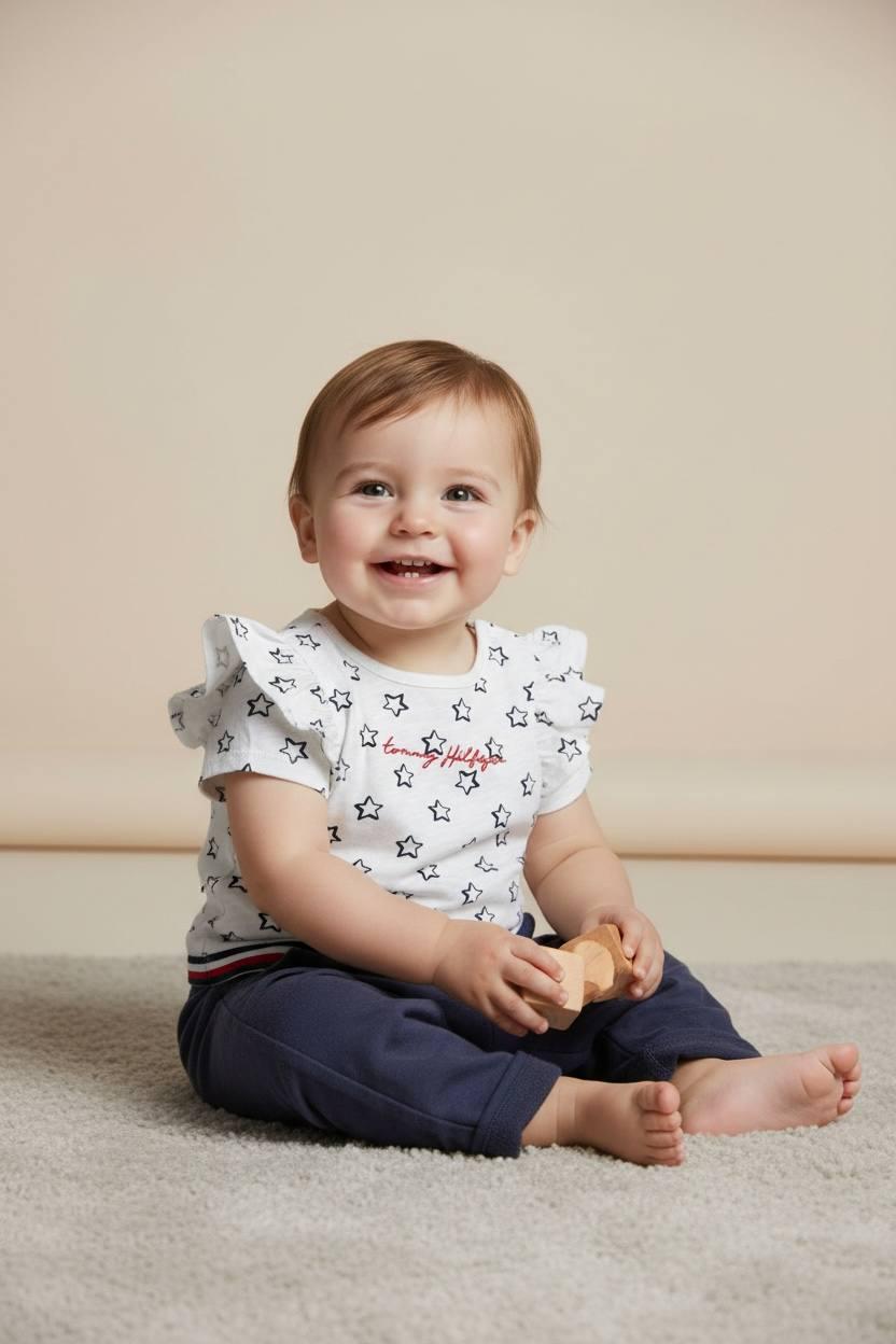 Комплект туника и штаны Tommy Hilfiger 3 года 98 см Белый/Синий (0012749)