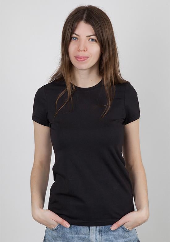 Футболка женская GBI Классика хлопковая S Черный (12835)