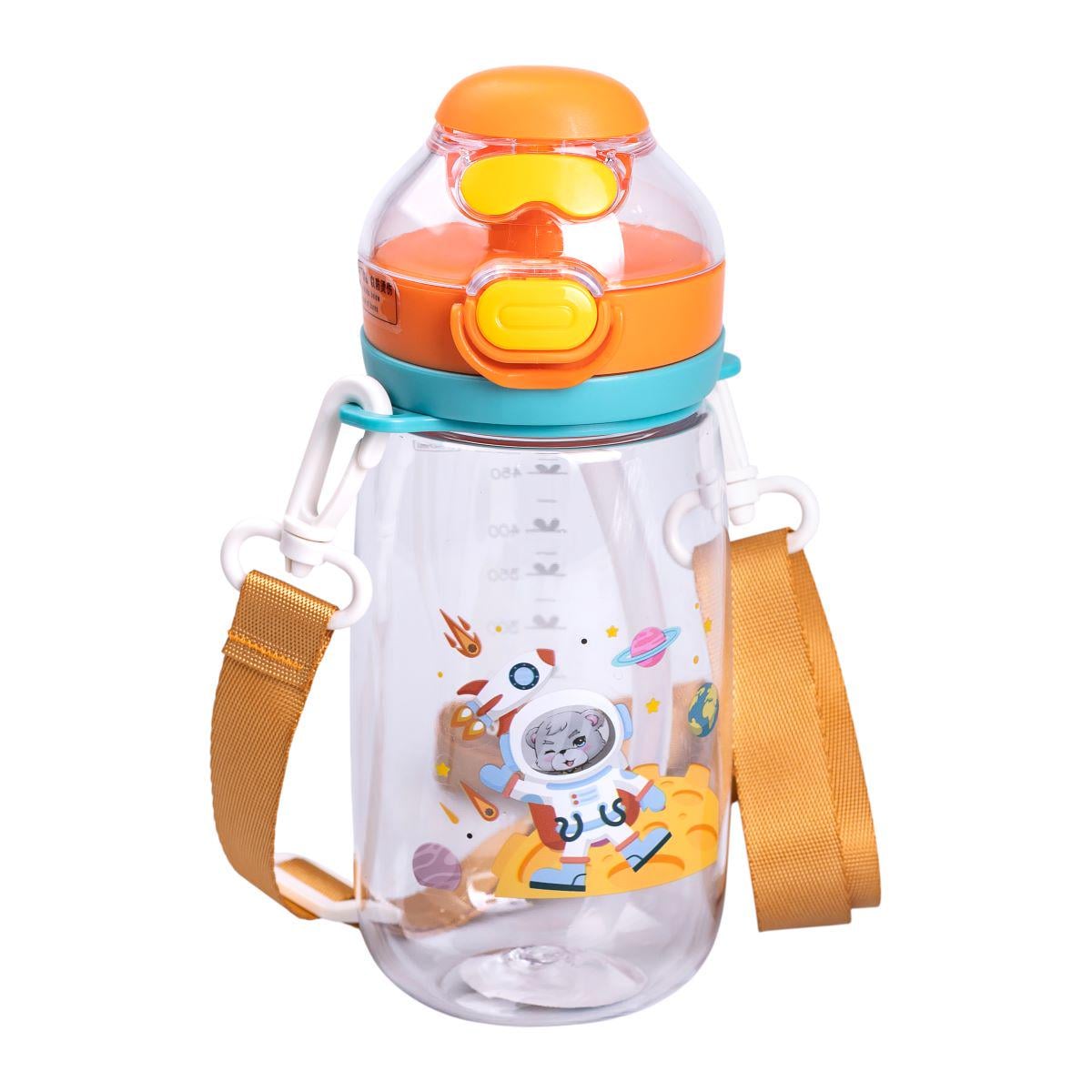 Пляшка для води дитяча Lighthouse LG-30186 OR 550 мл з мундштуком та ремінцем Помаранчевий (129300)