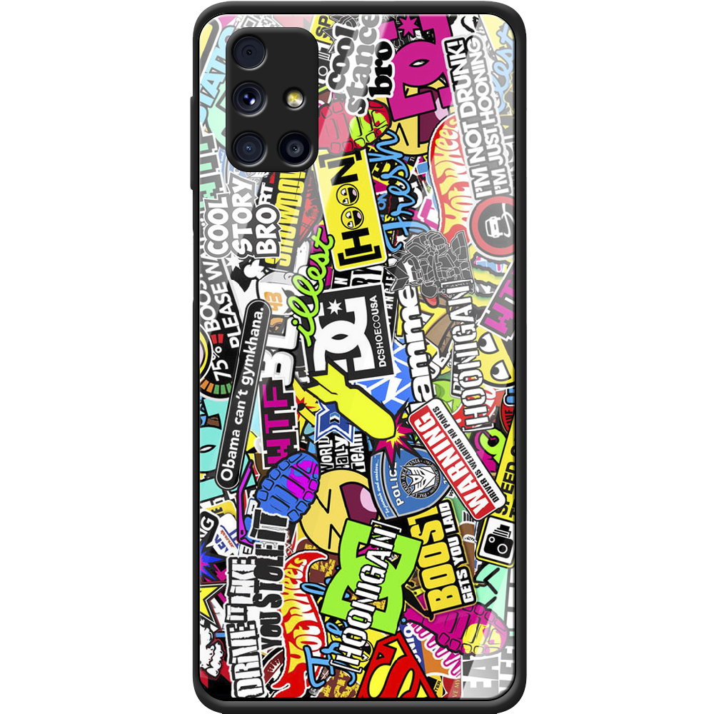 Чехол Boxface Samsung M317 Galaxy M31s Multicolored Inscriptions Черный силикон со стеклом (40942-up880-41115)