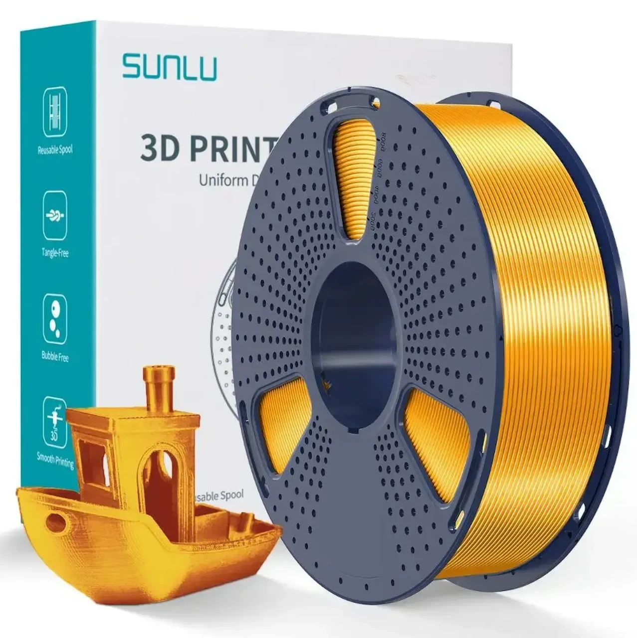 Пластик SUNLU Silk PLA Plus 1 кг 1,75 мм Шелковый Желтый (33468382) Пластик SUNLU Silk PLA Plus 1 кг 1,75 мм Шелковый Желтый (33468382)