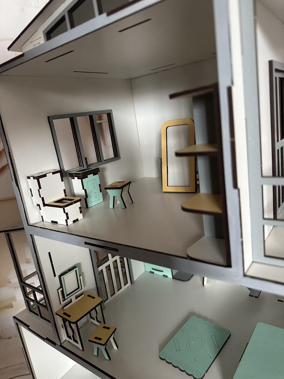 Дом кукольный деревянный Осенний с комплектом мебели (2010666862) - фото 2 Дом кукольный деревянный Осенний с комплектом мебели (2010666862) - фото 2