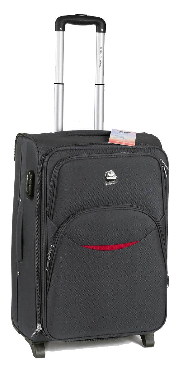 Чемодан тканевый Wings 1708 малый с улыбкой 2 колеса Серый (Vt00081)