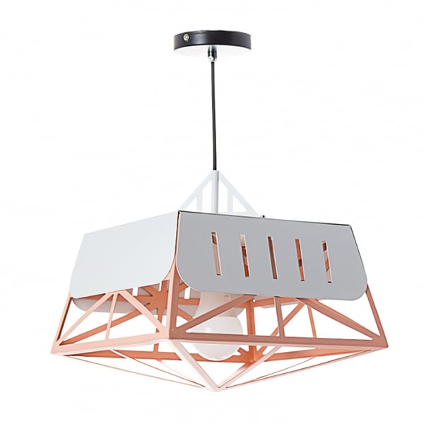 Люстра-подвес Flora с геометрическими конструкциями Бело-персиковый (NI005/peachy)