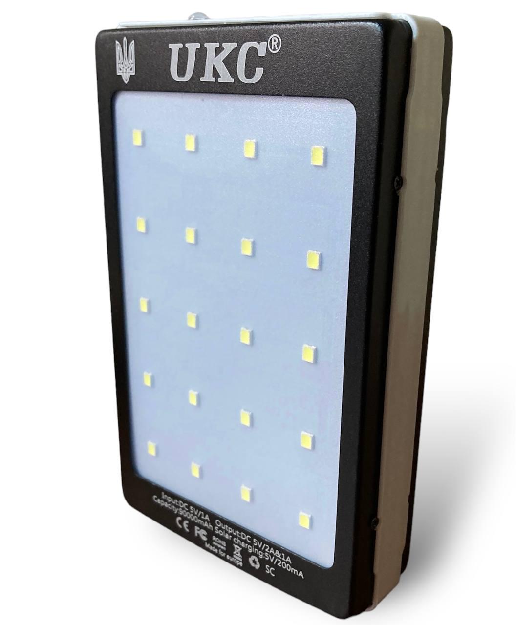 Повербанк на сонячній батареї Solar UKC 9000 mAh з LED ліхтарем (232123) - фото 4