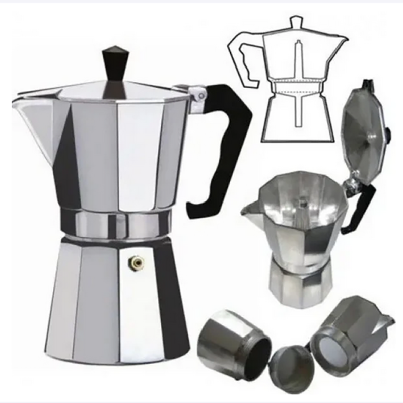 Гейзерна кавоварка Unique UN-1911 алюміній 135 мл (23913132) - фото 8 Гейзерна кавоварка Unique UN-1911 алюміній 135 мл (23913132) - фото 8