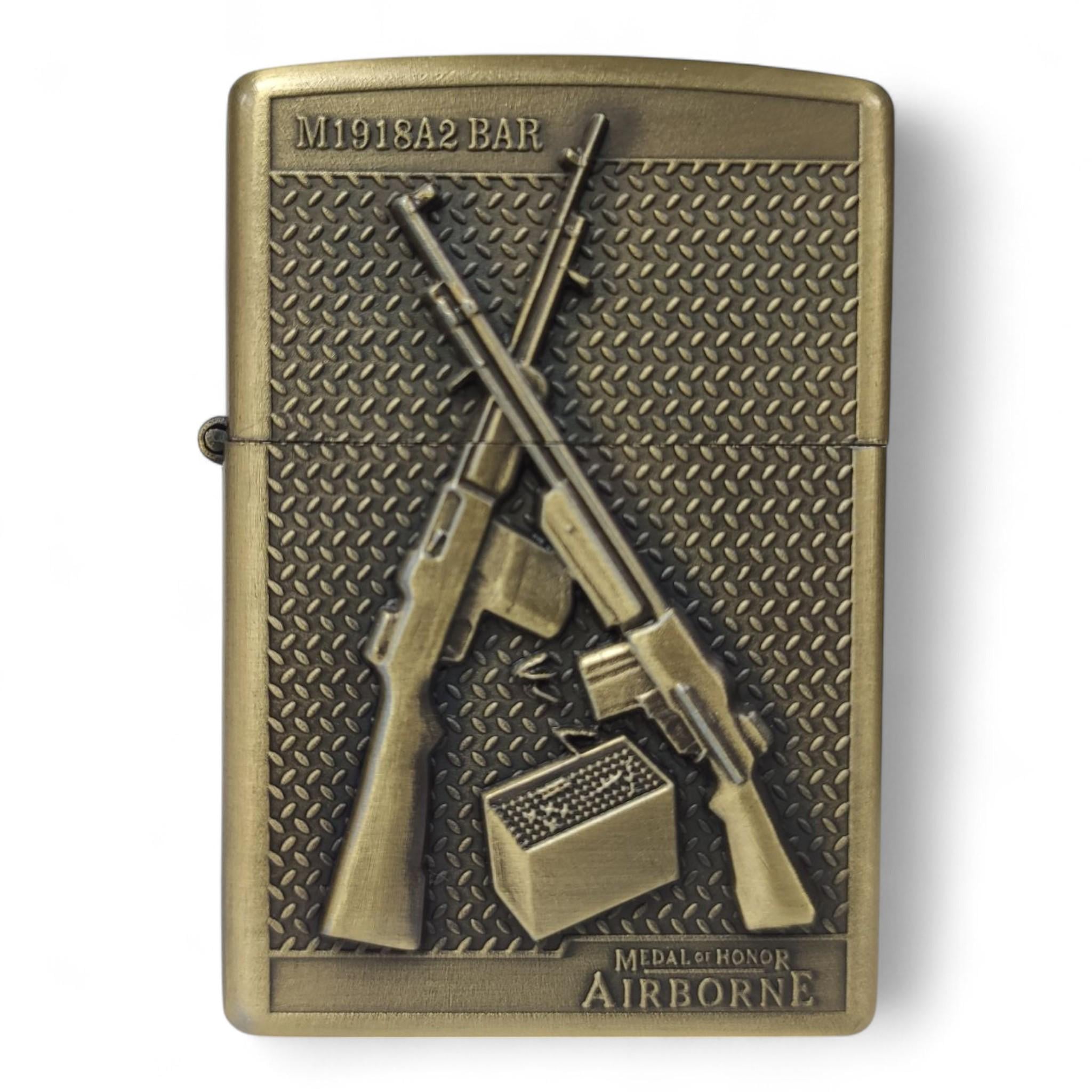 Зажигалка бензиновая Airborne M Bar HL-6209 Brass в подарочной упаковке (26201468)