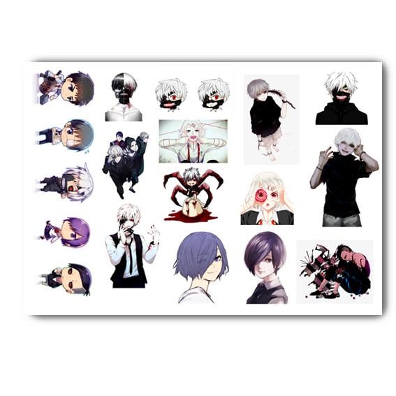 Стікери наклейки аніме Канеко Токійський гуль А4 аркуш 29х21 см (stik_146)
