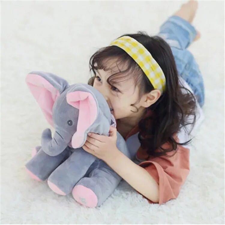 Плюшевая говорящая игрушка Peekaboo Слон Розовый - фото 