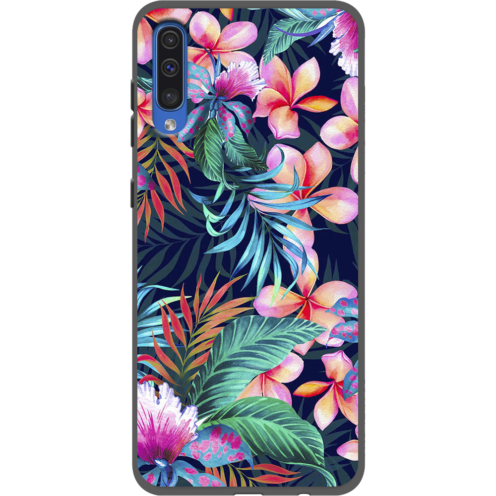 Чехол Boxface Samsung A505 Galaxy A50 flowers in the tropics Черный силикон (36417-up1971-36628)