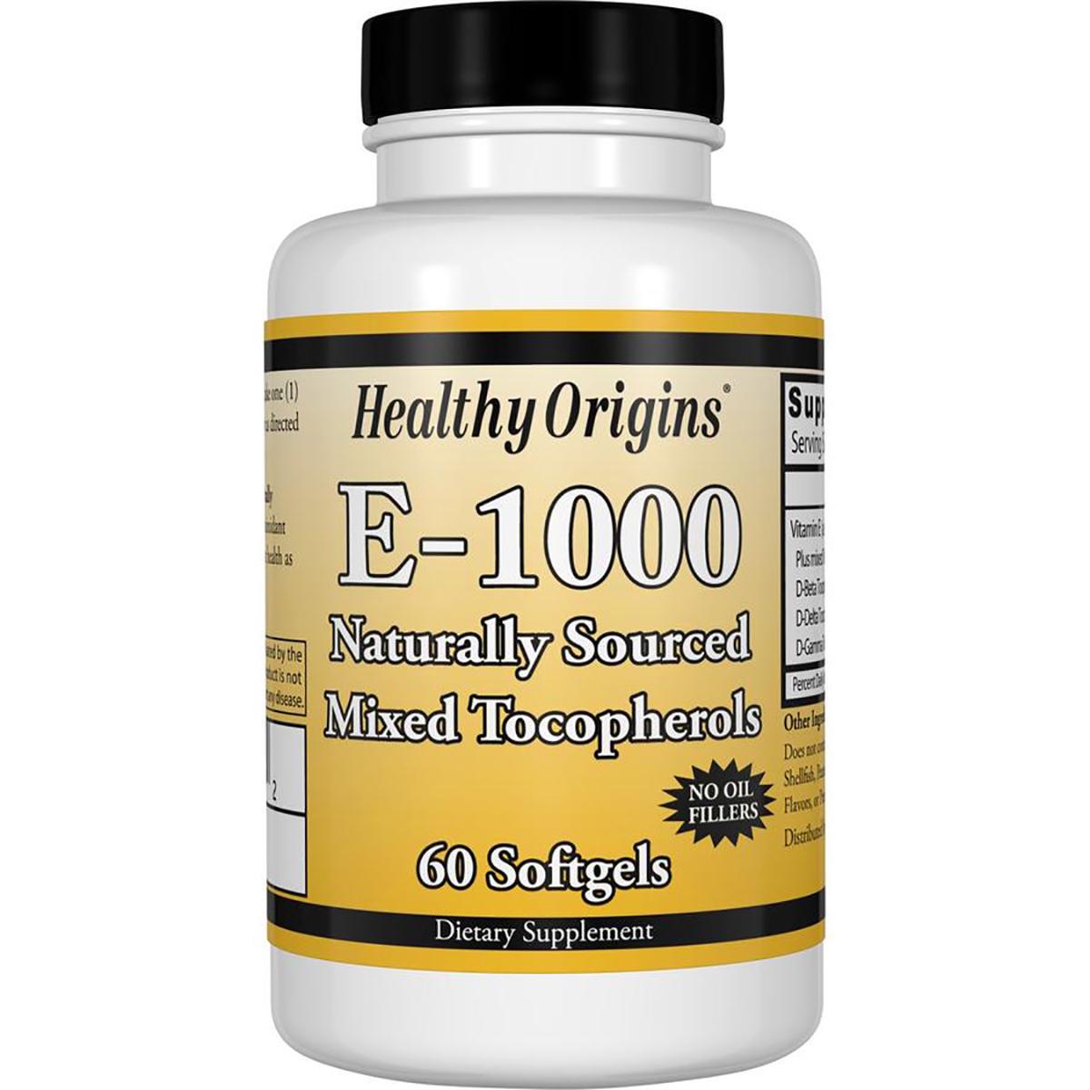 Витамин E 1000IU Healthy Origins 60 желатиновых капс. (4381)