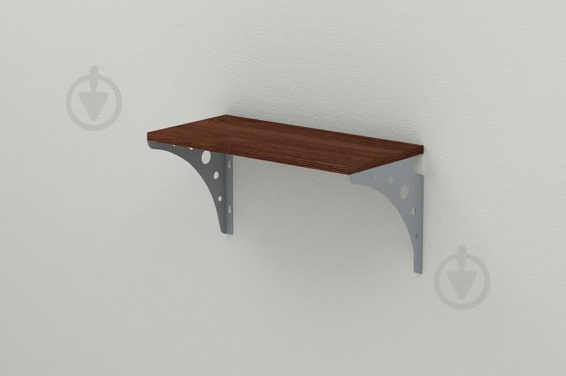 Полиця настінна Ferrum-decor Ханді 2 240x500x240 метал Сірий ДСП Венге 16 мм (XND0017)