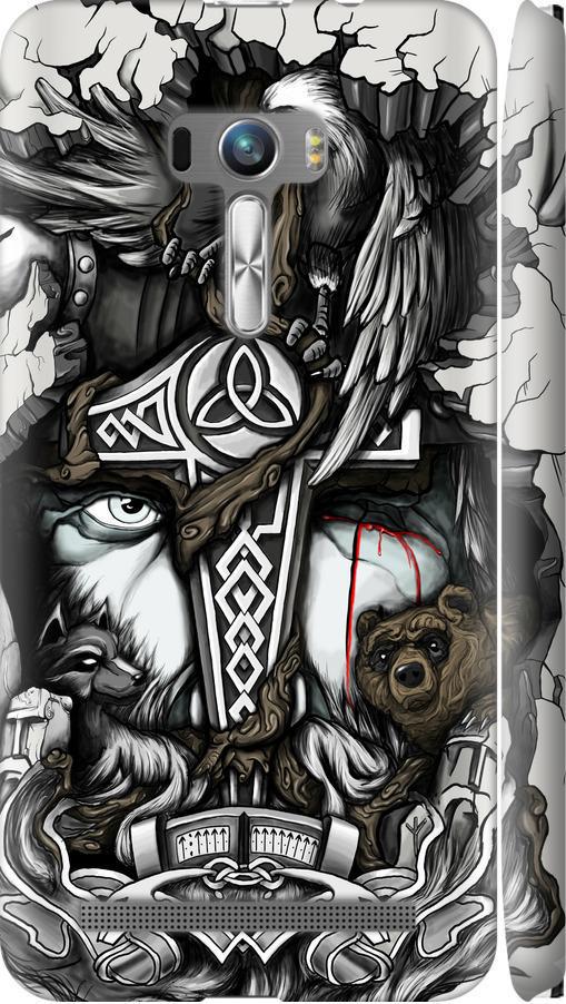 Чехол на Asus ZenFone Selfie ZD551KL Тату Викинг (4098m-116-42517)