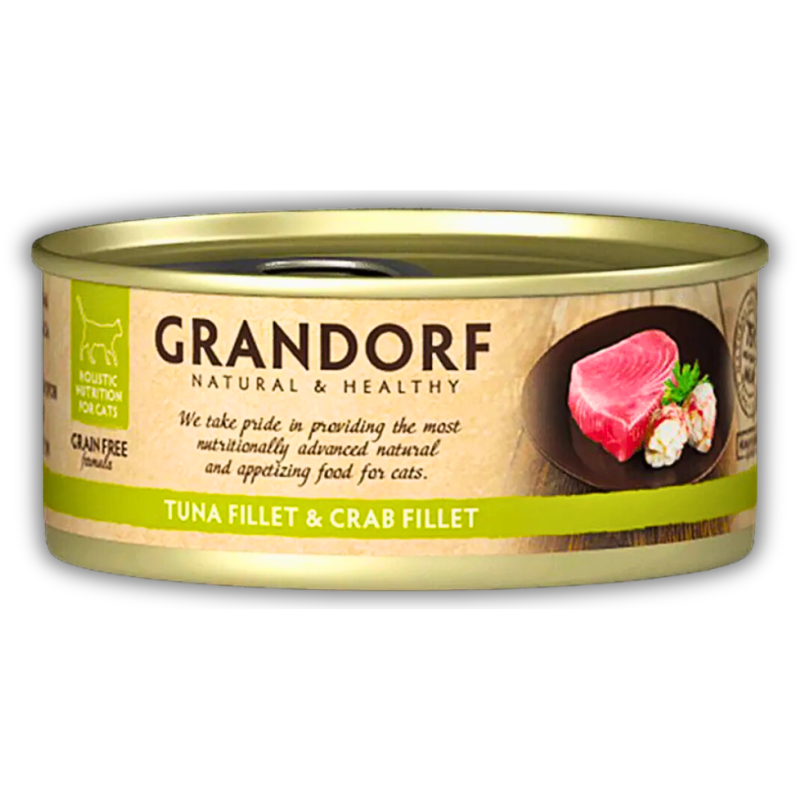 Корм для кошек влажный Grandorf Филе тунца и краба для взрослых кошек всех пород 70 г (GDCW1007) Корм для кошек влажный Grandorf Филе тунца и краба для взрослых кошек всех пород 70 г (GDCW1007)