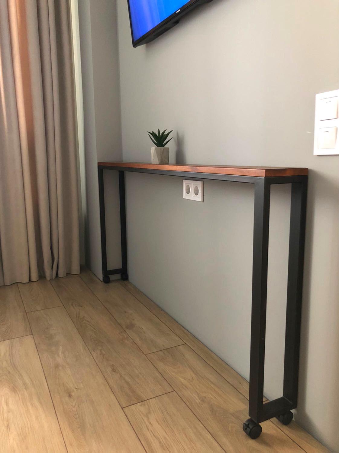 Консольний столик з металу та ЛДСП К03-ML 750х1500х150 мм Консольний столик з металу та ЛДСП К03-ML 750х1500х150 мм