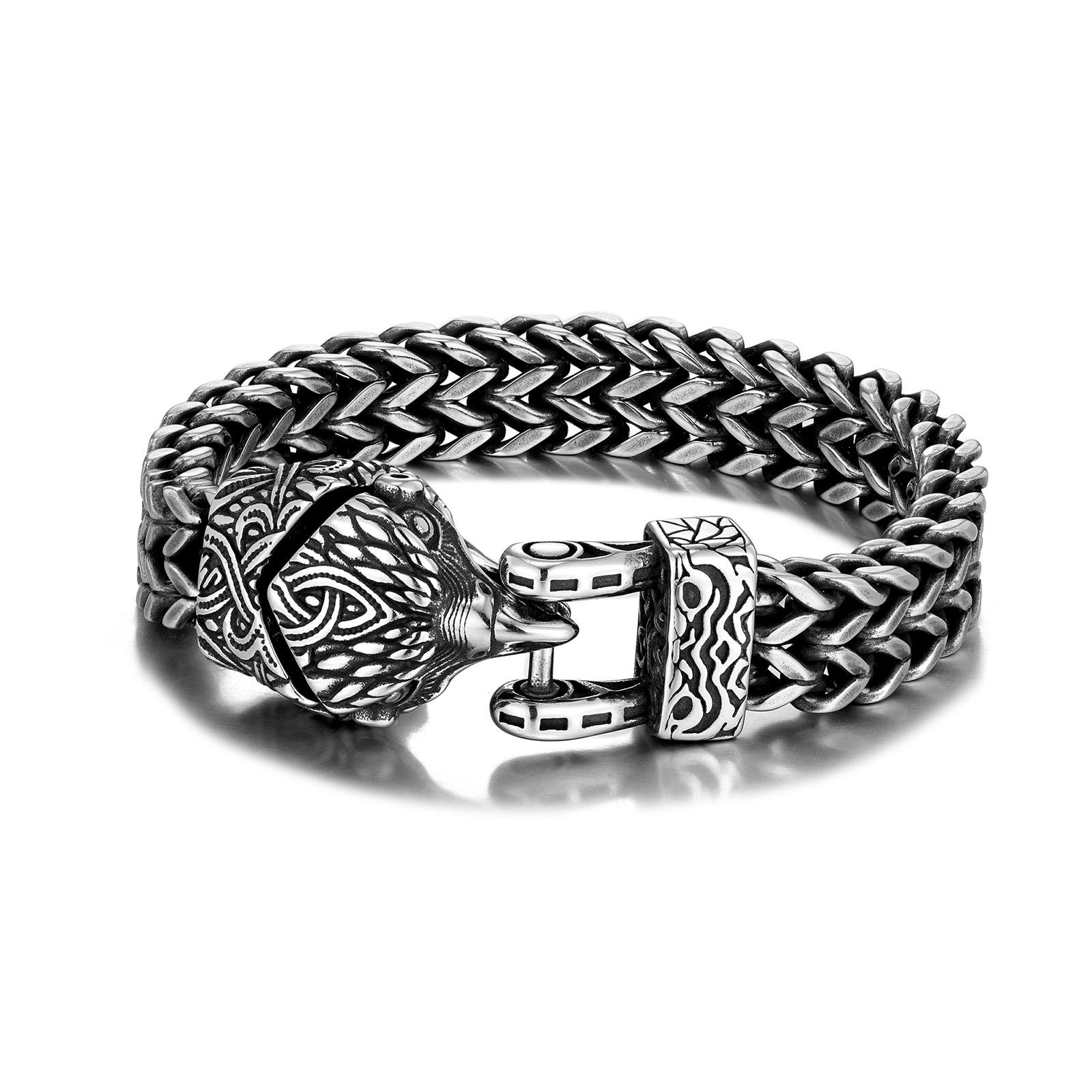 Браслет мужской из нержавеющей медицинской стали голова орла 21 см (BS-303)