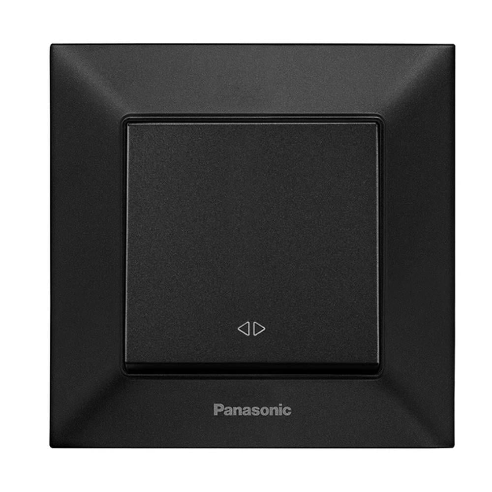 Выключатель 1-клавишный Panasonic Arkedia Slim перекрестный Черный (23815379)
