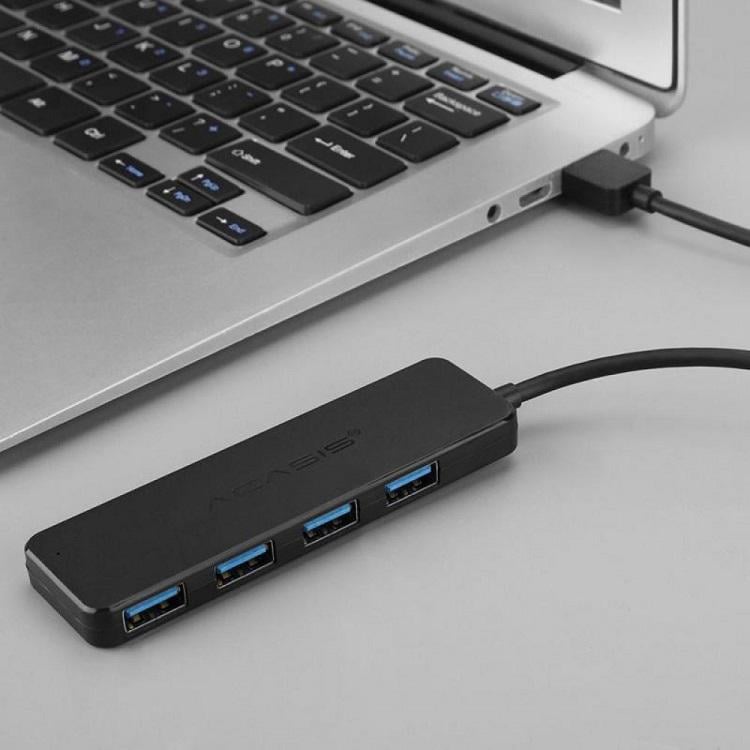 USB-хаб внешний Acasis AB3-L42 на 4 порта USB 3.0 без дополнительного питания Черный (2208) - фото 3