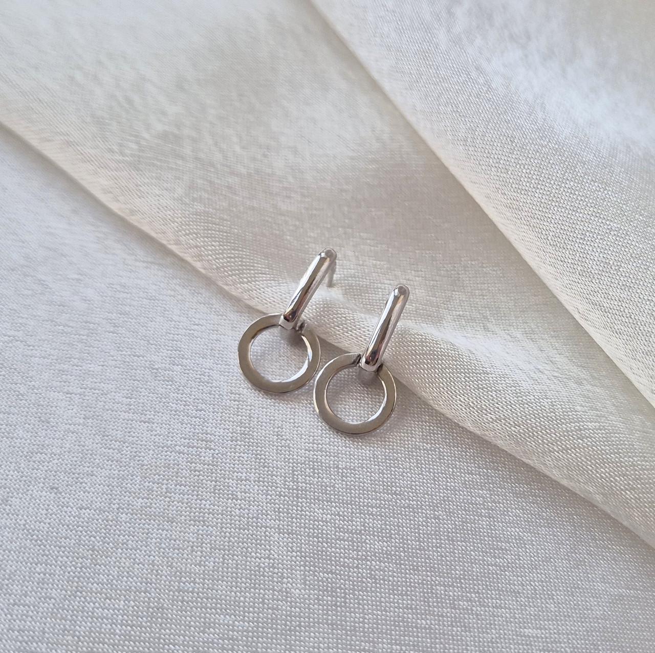 Серьги с подвеской без камней серебро 925 пробы родированное 2,20 г (5172р)