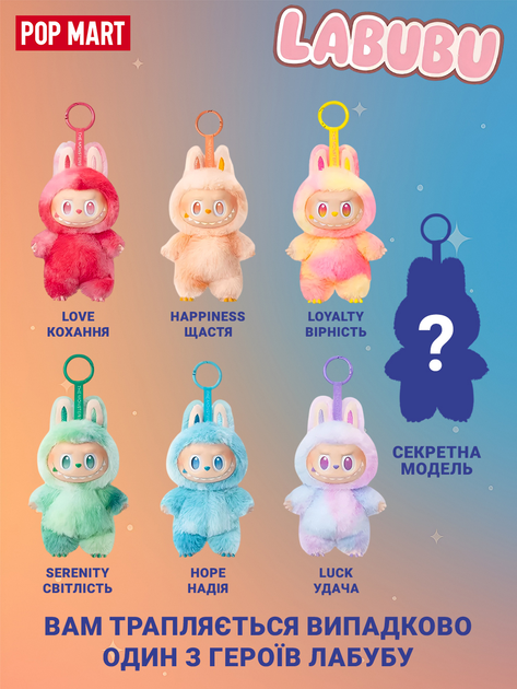 Іграшка-брелок плюшева POP MART Лабубу LUX колір-сюрприз (27343221) - фото 7