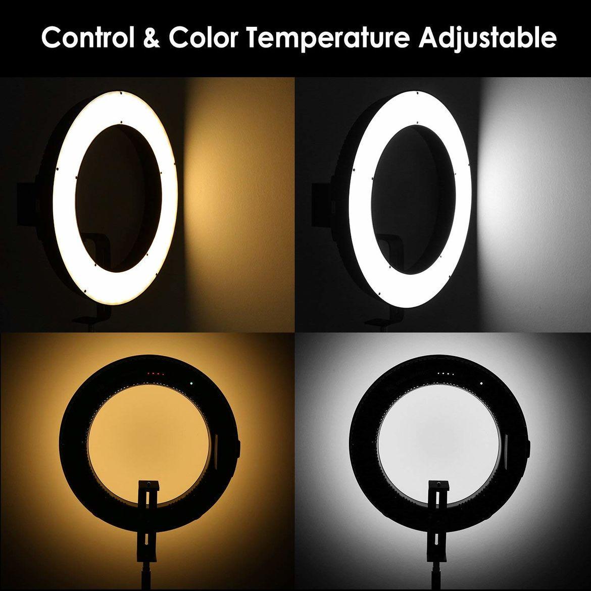 Освітлювач кільцевий LED Triopo з димером та дистанційним пультом для портретної б'юті та селфі зйомки 14" (1050029830) - фото 6 Освітлювач кільцевий LED Triopo з димером та дистанційним пультом для портретної б'юті та селфі зйомки 14" (1050029830) - фото 6