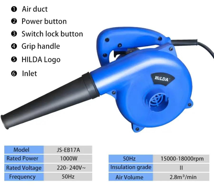 Пылесос для чистки компьютера Electric Blower 9426 1000 Вт Blue (22931766) - фото 3