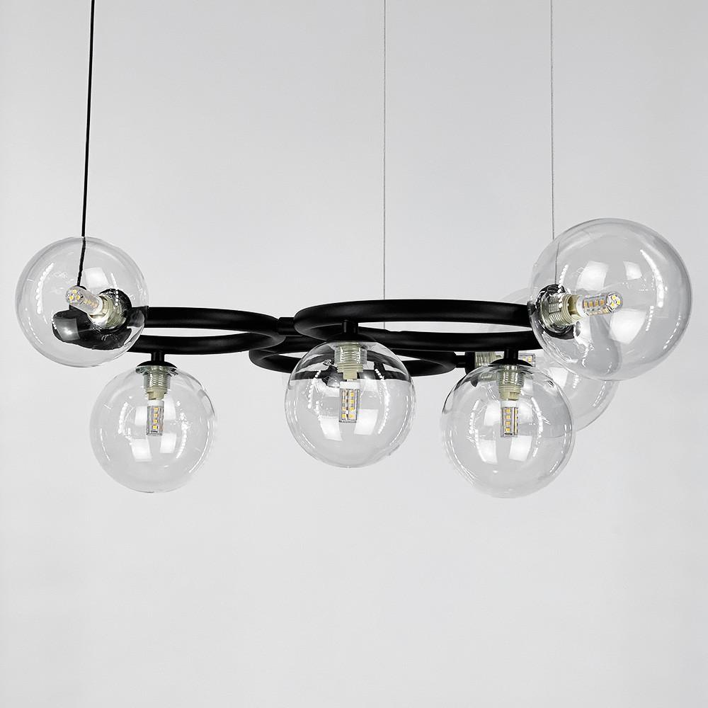 Люстра Gorizia на 7 прозорих плафонів Чорний (sg 44/7 bk/cl) - фото 4 Люстра Gorizia на 7 прозорих плафонів Чорний (sg 44/7 bk/cl) - фото 4