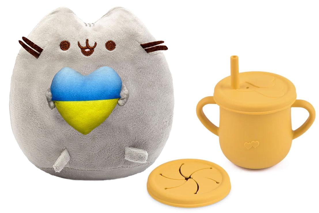 Іграшка м'яка Pusheen cat S&T з серцем і непроливайка Y28 Помаранчевий (n-10563)