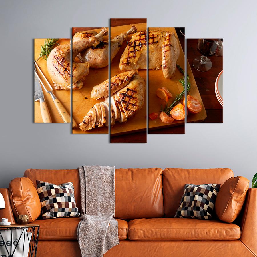 Настенний декор Сочная жареная курица с травами 187x119 см (A540-5)