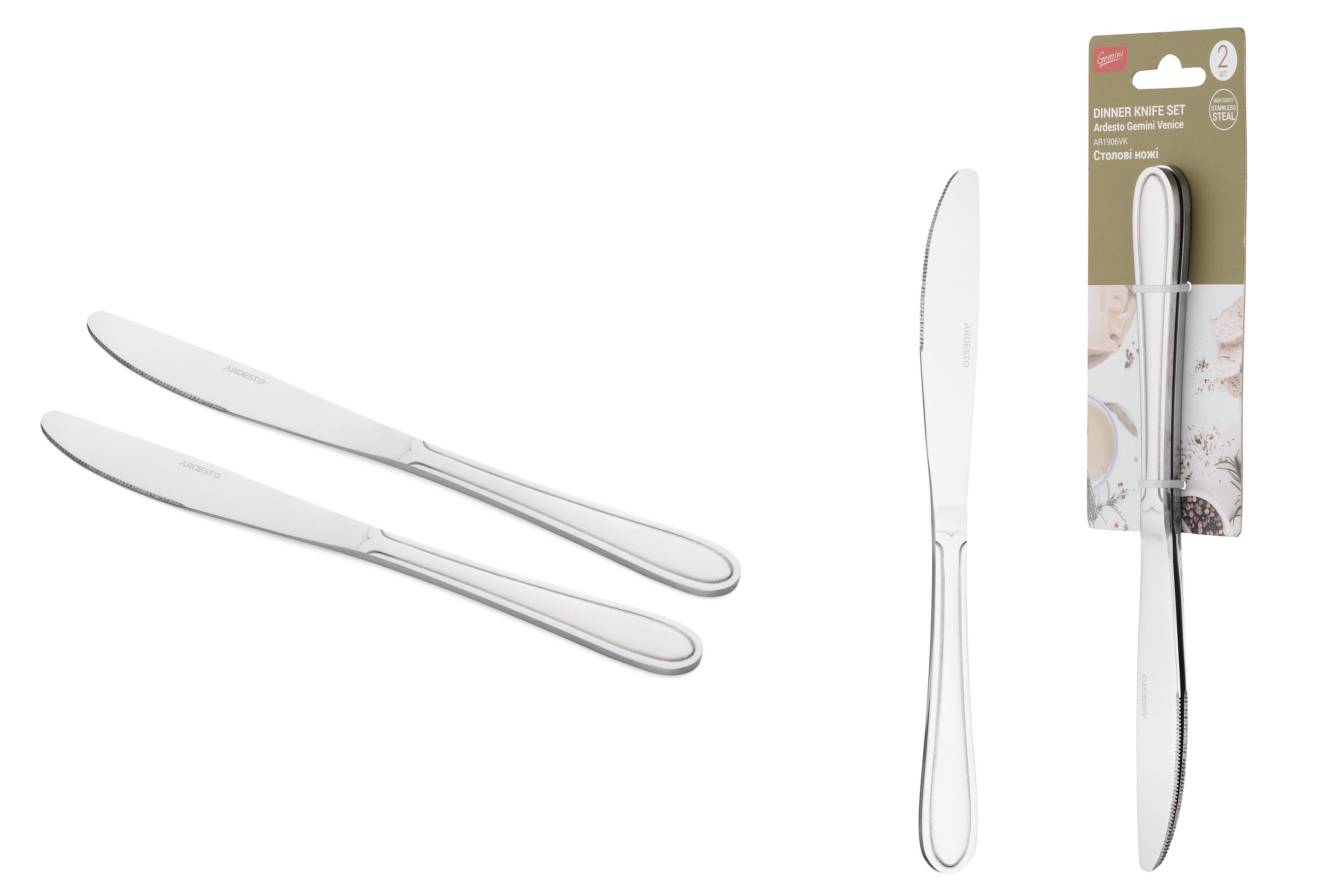 Набор столовых ножей Ardesto Gemini Venice из нержавеющей стали 220 мм 2шт. (AR1906VK) - фото 7