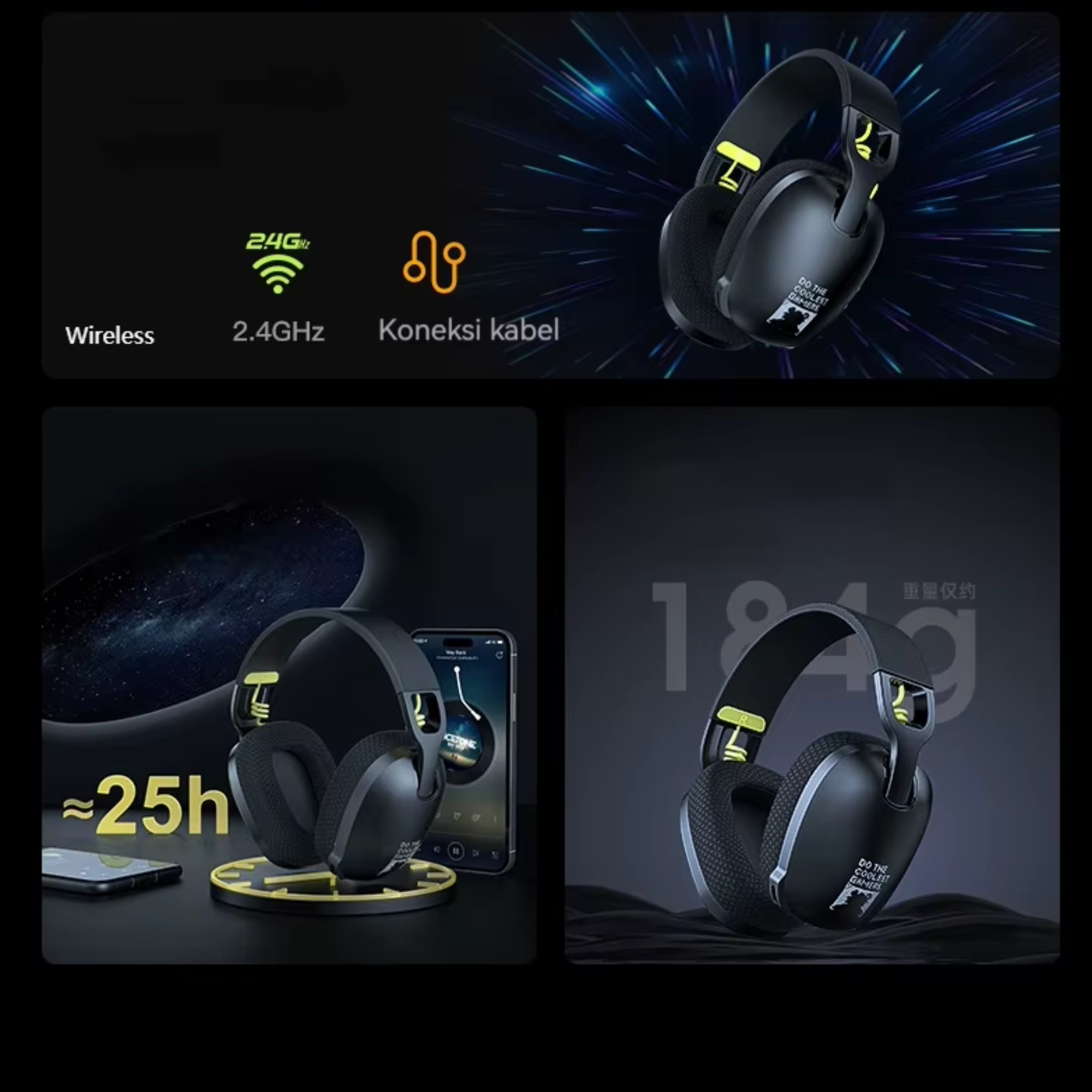 Наушники беспроводные Onikuma B2L с микрофоном Bluetooth 5,3/2,4G/AUX 7,1 для ПК/PS4/PS5/Xbox/телефона Black (25860559) - фото 3 Наушники беспроводные Onikuma B2L с микрофоном Bluetooth 5,3/2,4G/AUX 7,1 для ПК/PS4/PS5/Xbox/телефона Black (25860559) - фото 3