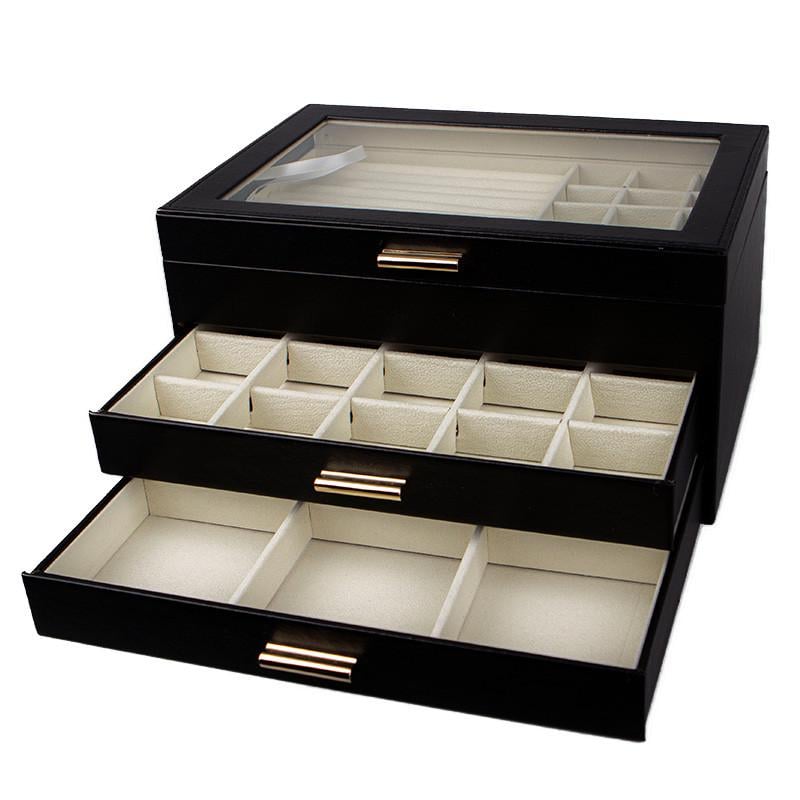 Шкатулка для украшений Casegrace SP-01223 трехуровневый Black (28525508)