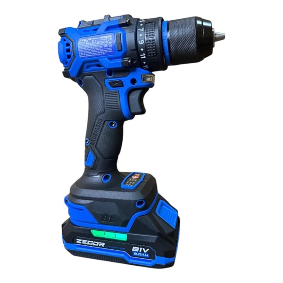 Шуруповерт аккумуляторный универсальный Zegor CDAX-21BL/21В/50 Нм/две скорости/2 батареи 21 В 2 Ач/Реверс/Подсветка - фото 3 Шуруповерт аккумуляторный универсальный Zegor CDAX-21BL/21В/50 Нм/две скорости/2 батареи 21 В 2 Ач/Реверс/Подсветка - фото 3