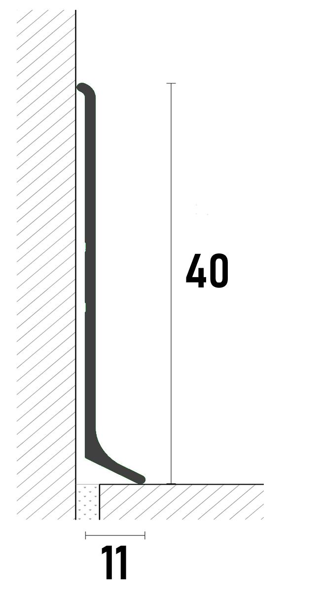 Плінтус накладний ProfiLuxе SVP-40W алюмінієвий 40 мм 2600 мм Білий (24284466) - фото 2 Плінтус накладний ProfiLuxе SVP-40W алюмінієвий 40 мм 2600 мм Білий (24284466) - фото 2