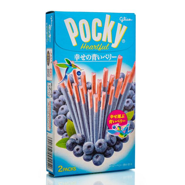 Палочки японские бисквитные с чернично-шоколадной глазурью Glico Pocky Blueberry 20 шт.