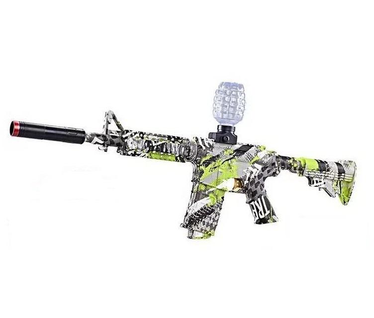 Автомат M4 Electric Repeating стреляет орбизами/от аккумулятора 7,4 V/глушитель/очки Multicolor (138003)