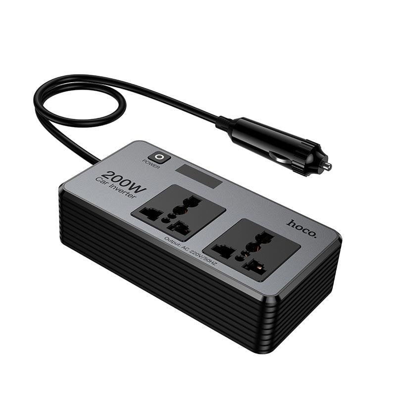 Автомобильный инвертор HOCO Z66 New 2-socket universal (AC200W-PD66W/1C2A) Автомобильный инвертор HOCO Z66 New 2-socket universal (AC200W-PD66W/1C2A)