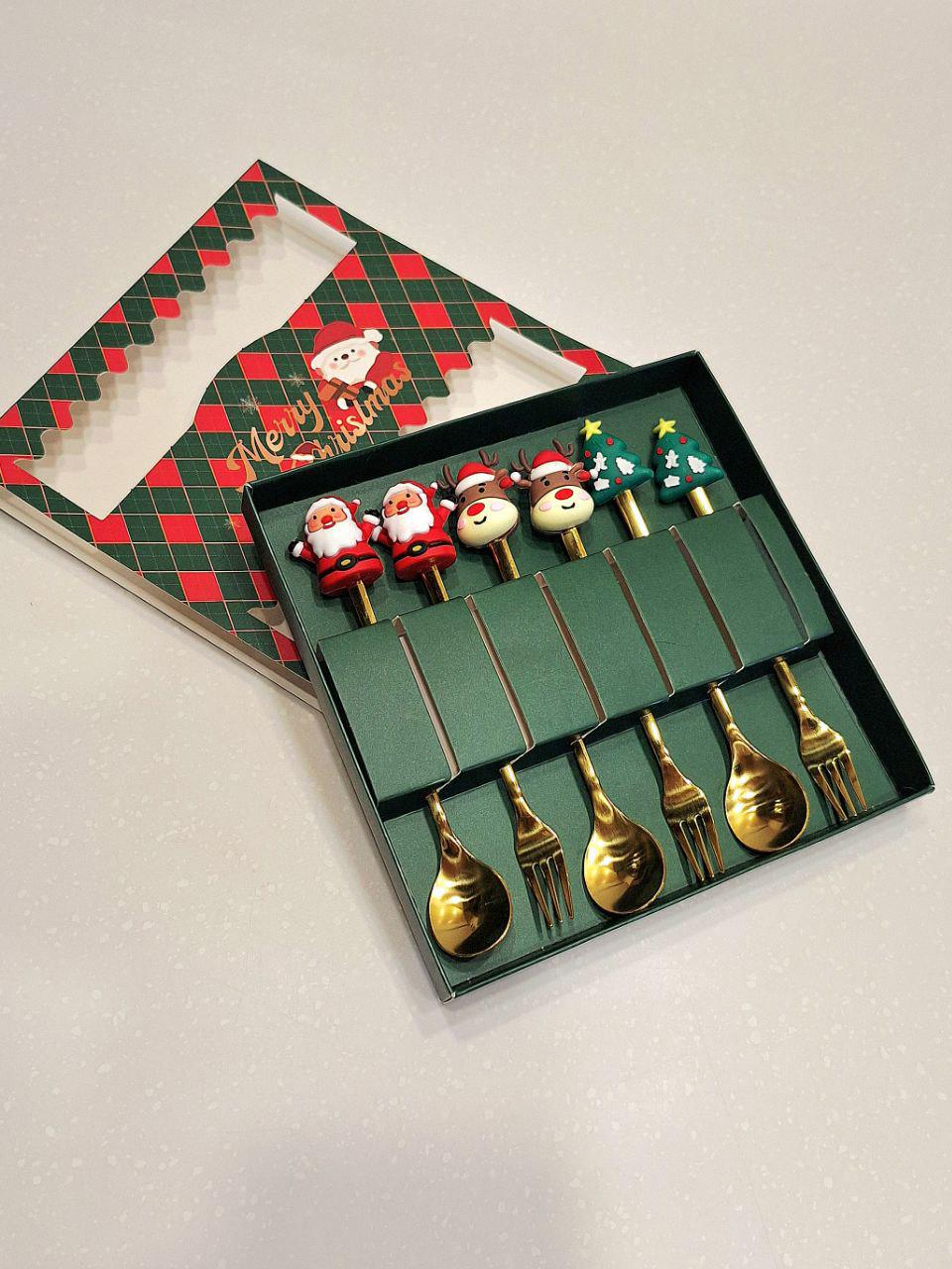 Подарочный набор вилок и ложек Merry Christmas 6 шт. (1757)