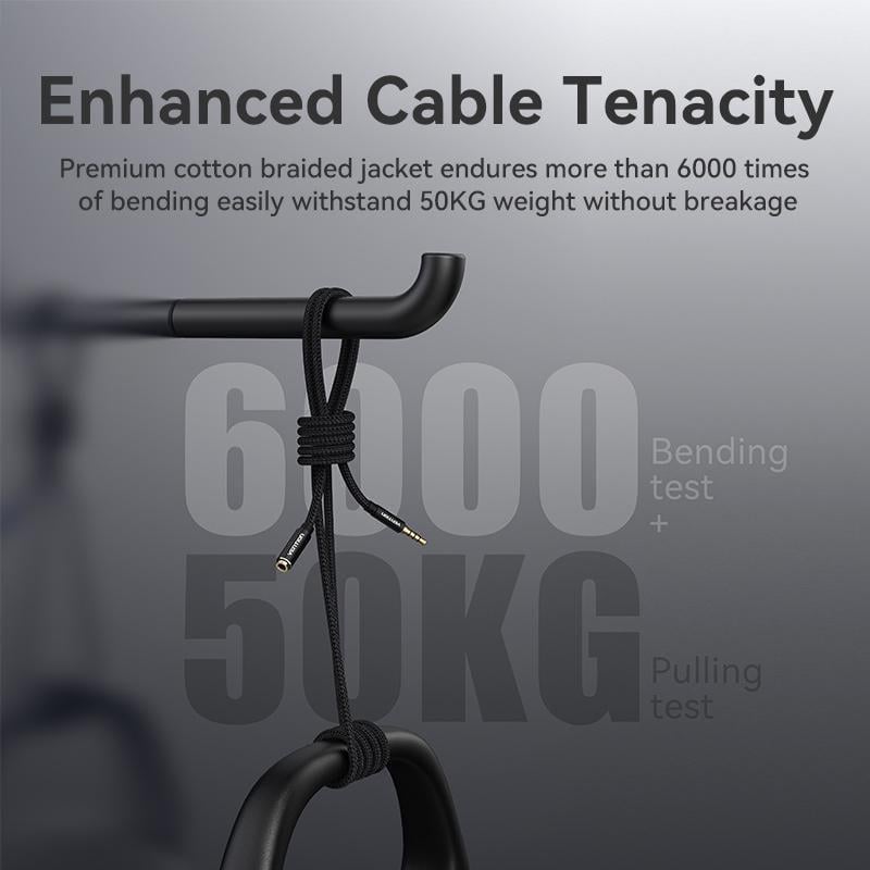 Кабель Vention 3.5мм minijack-3.5мм minijack стерео AUX 4-пиновый TRRS 1,5м Черный (BHCBG) - фото 6 Кабель Vention 3.5мм minijack-3.5мм minijack стерео AUX 4-пиновый TRRS 1,5м Черный (BHCBG) - фото 6