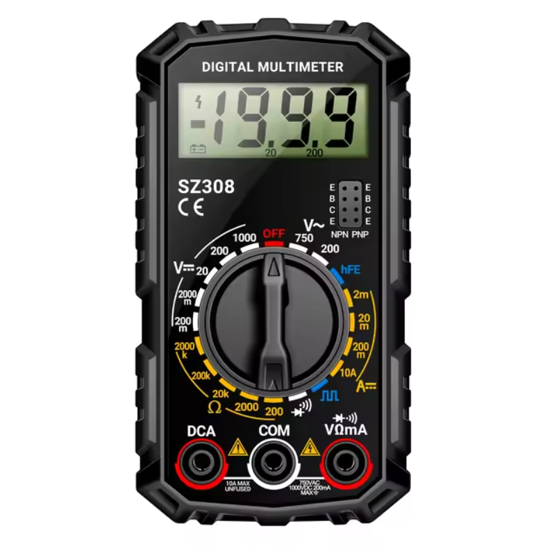 Мультиметр цифровой с прозвонкой Aneng SZ308 AC/DC сопротивление ABS крона 9V Black (500332)