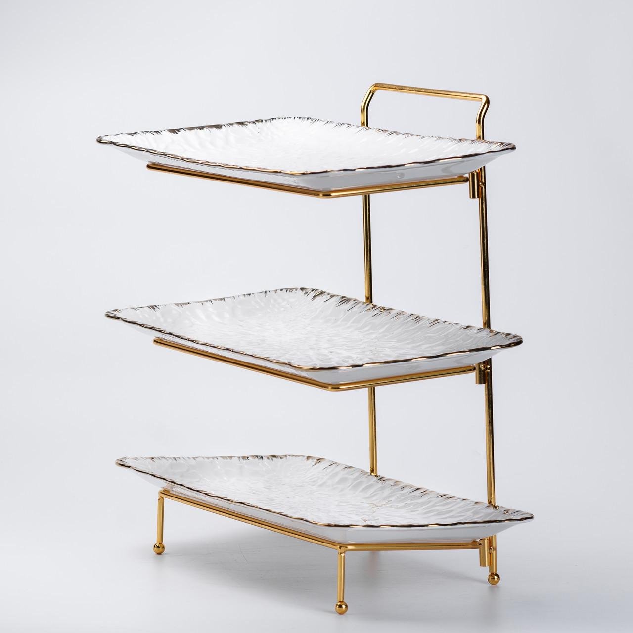 Фруктовница 3-ярусная 35,5x21x37 см Белый - фото 2