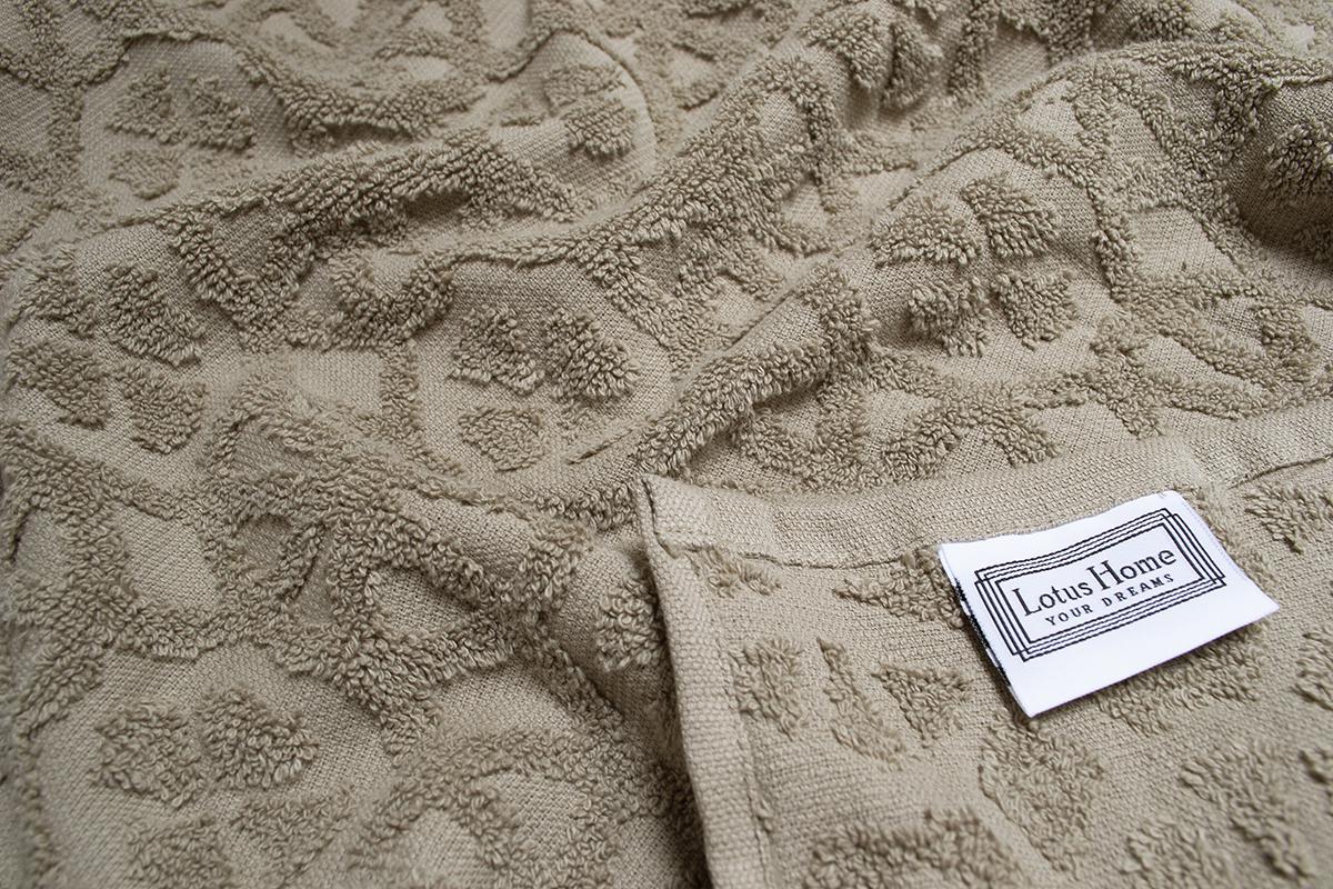 Простирадло махрове Lotus-Deco 200х220 см Темно-бежевий - фото 2