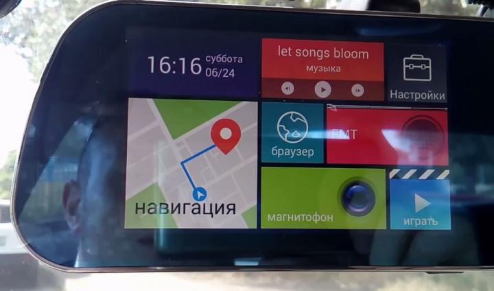 Дзеркало реєстратор DVR Android 714 2 камери GPS навігатор WiFi 8Gb - фото 3