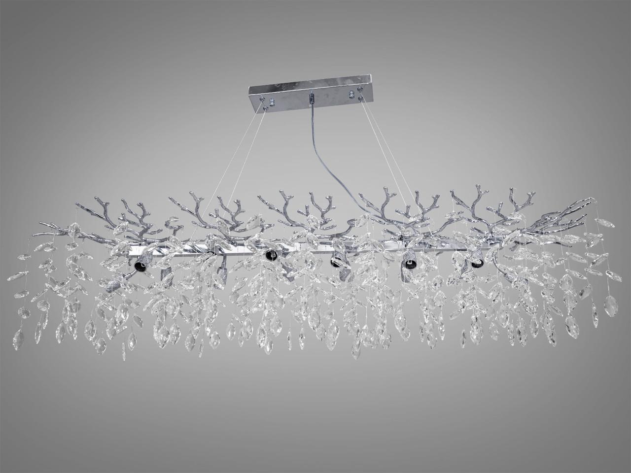 Люстра-подвес EcoLed овальная хрустальная 608-L1200CH Хром/Серебрянный Люстра-подвес EcoLed овальная хрустальная 608-L1200CH Хром/Серебрянный