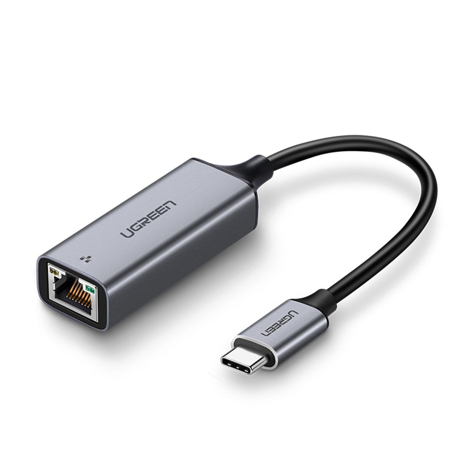 Мережева карта UGREEN Type-C-Ethernet 1 Гбіт/с LAN USB 3.1 Gen 1-C-RJ45 1000 Мбіт/с металевий Сірий (50737) - фото 1