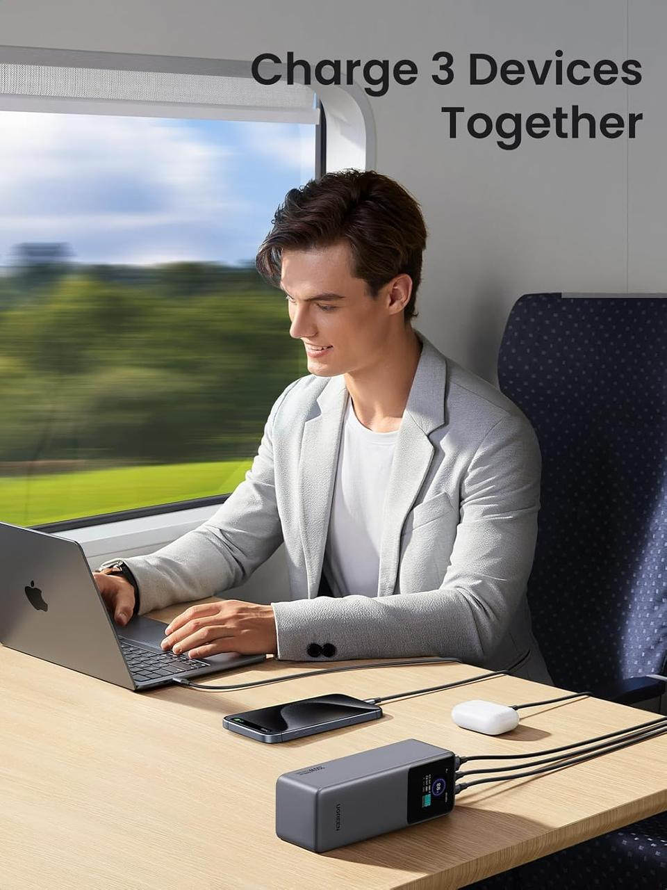 Повербанк UGREEN Nexode PB722 25000 mAh 200W Grey (000948) - фото 5